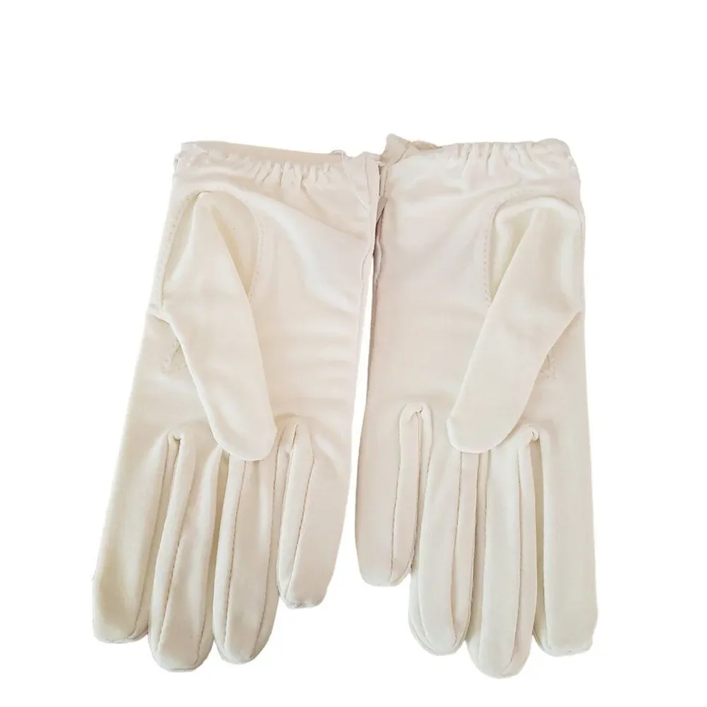 New In Package Vintage Aris Isotoner Gloves White Embroidery New With Tags NOS